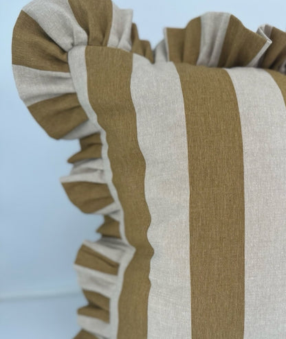 Kuddfodral Flounce Mustard Rand