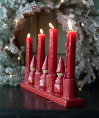 Ljusstake Tomte Röd
