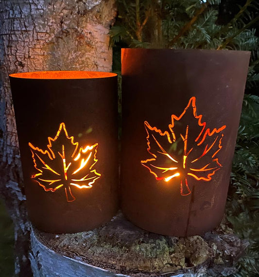 Marschallhållare/kruka utskurna lönnlöv 2- set