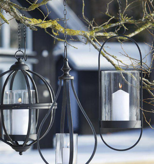 Tyra häng lykta liten svart