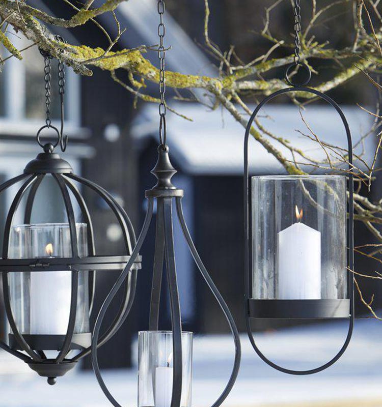 Tyra häng lykta liten svart