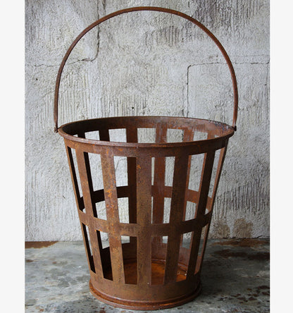 Eld / Vedkorg Rost med handtag