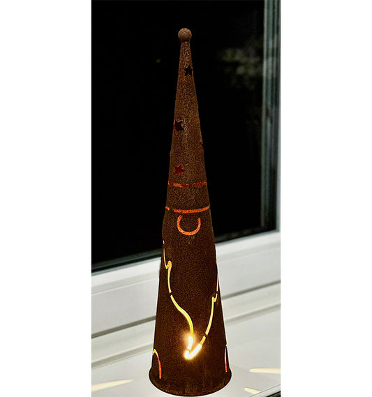 Tomte med värmeljushållare i rostfinish