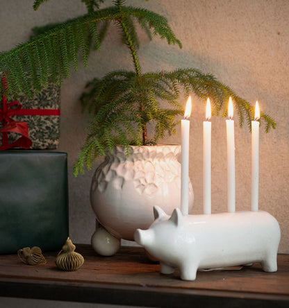 Kim Ljusstake Grisformad -  Vitmelerad