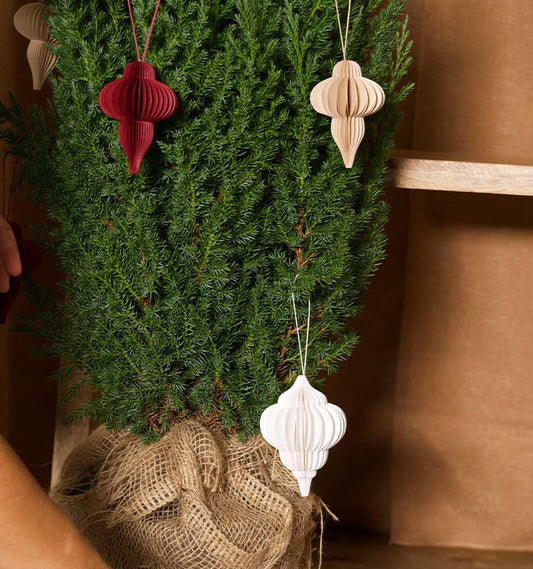 Julhänge i box mix mörkröd