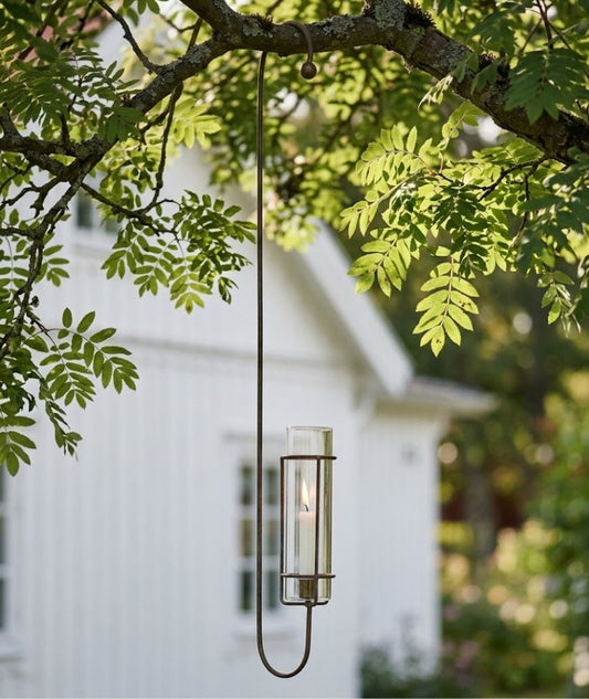 Hängande ljusstake med stormglas