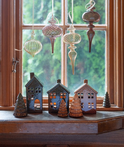 Hus Arleen för värmeljus 2- set,  Beigemelerad