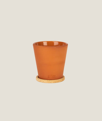 Kryddkruka i lergods med korkfat