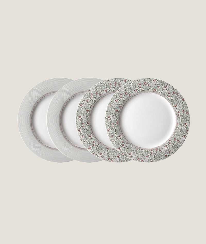 Laura Ashley Wild Clematris frukost tallrik 4 set Gåvobox
