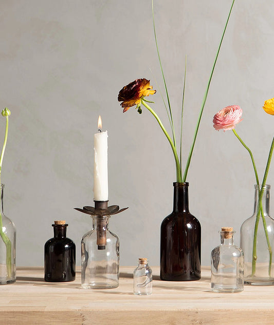 Värmeljushållare flaska Antik Brun