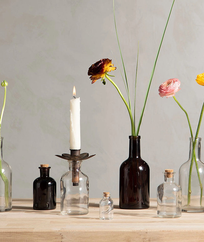 Värmeljushållare flaska Antik Brun