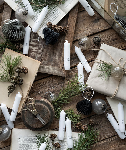 Kalenderljus korta 1-24 Vita