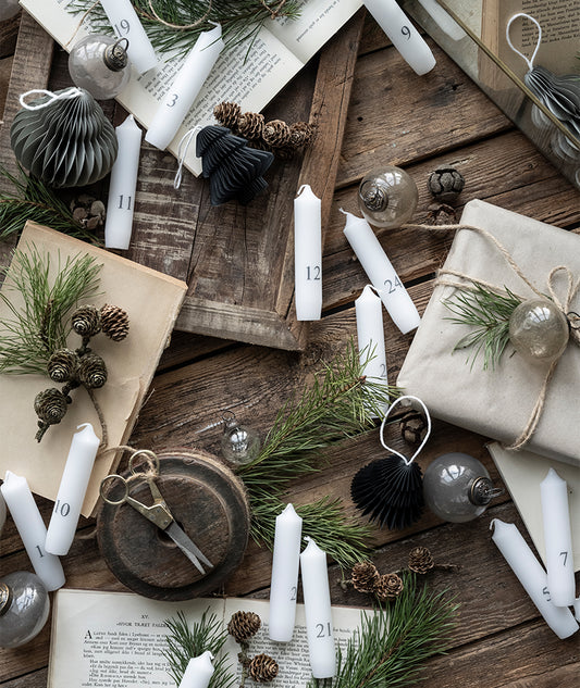 Kalenderljus korta 1-24 Vita